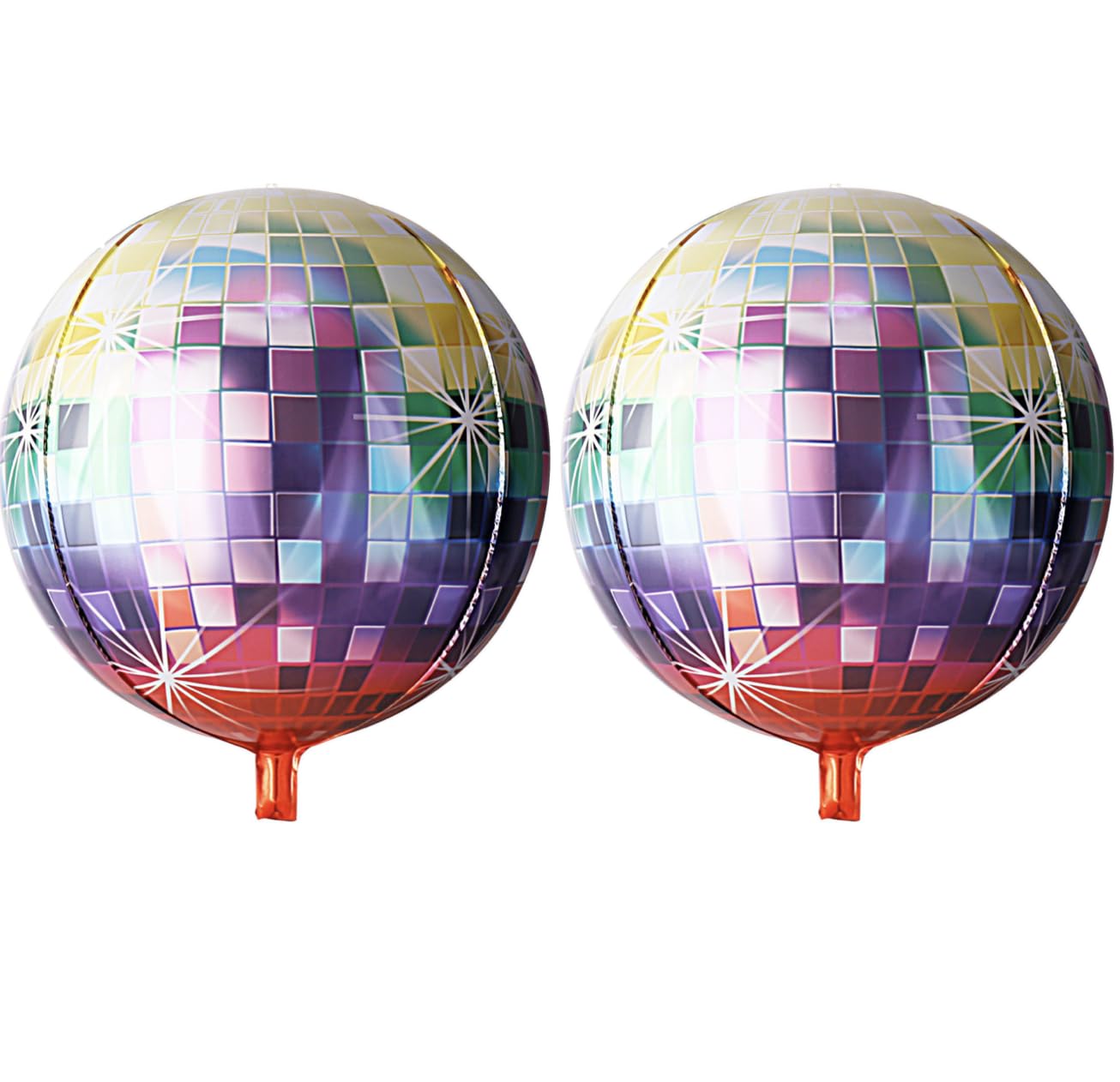 4D Colourful Disco Ball Foil Balloon, 55cm (2 pack)