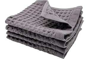 sea me at home Waffle Washcloths Set, 100% Turkish Cotton (Charcoal)