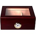 Mantello 25-50 Cigar Desktop Humidor Royale Glasstop