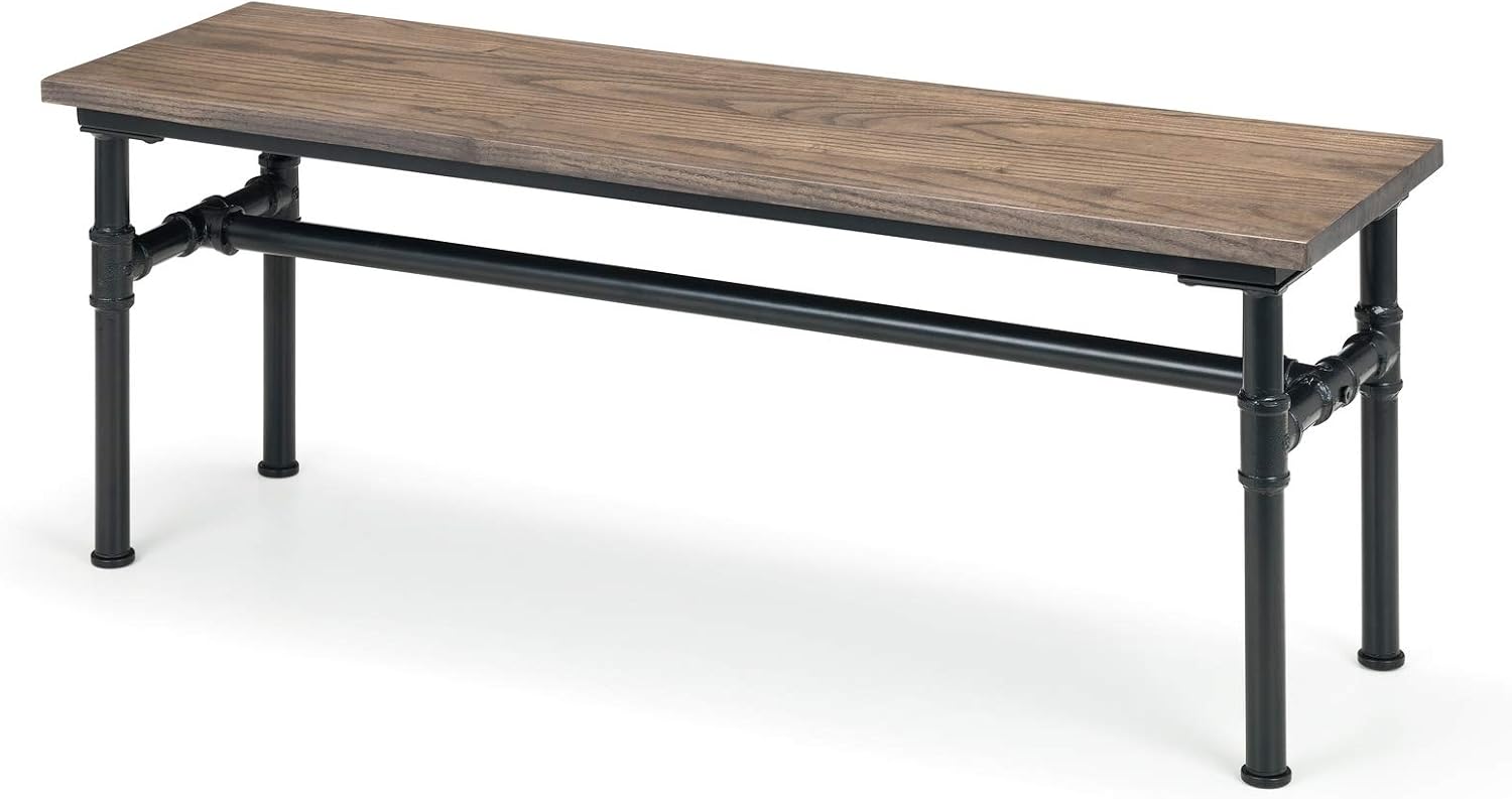 Julian Bowen Carnegie Bench - Mocha Elm/Black Benches