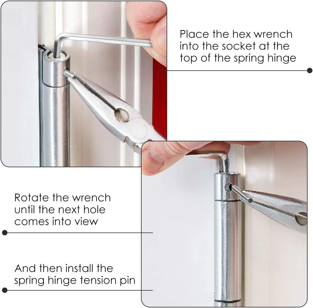 AIEVE Self Closing Door Hinge Pin Hex Wrench and 4 Pack Spring Hinge