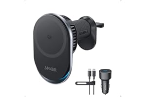 Anker Prime MagSafe Car Mount Charger, Qi2 25W Certified Wireless Car Charger with TEC Cooling, Strong Magnets, Air Vent Mount for iPhone 17-12 Series (Check Vent Compatibility, Includes 60W Adapter)