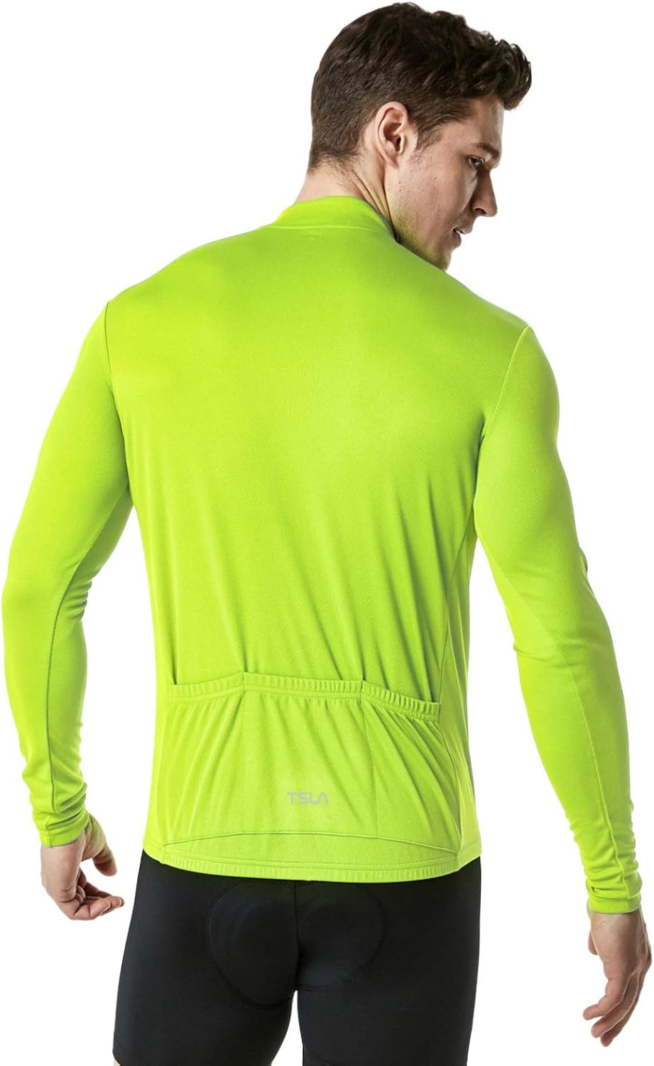 TSLA Men's Long Sleeve Bike Cycling Jersey, Quick Dry Breathable Reflective Biking Shirts with 3 Rear Pockets : Clothing