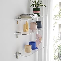 MEISHIDA Clear Acrylic Shelf, Set of 2 Invisible