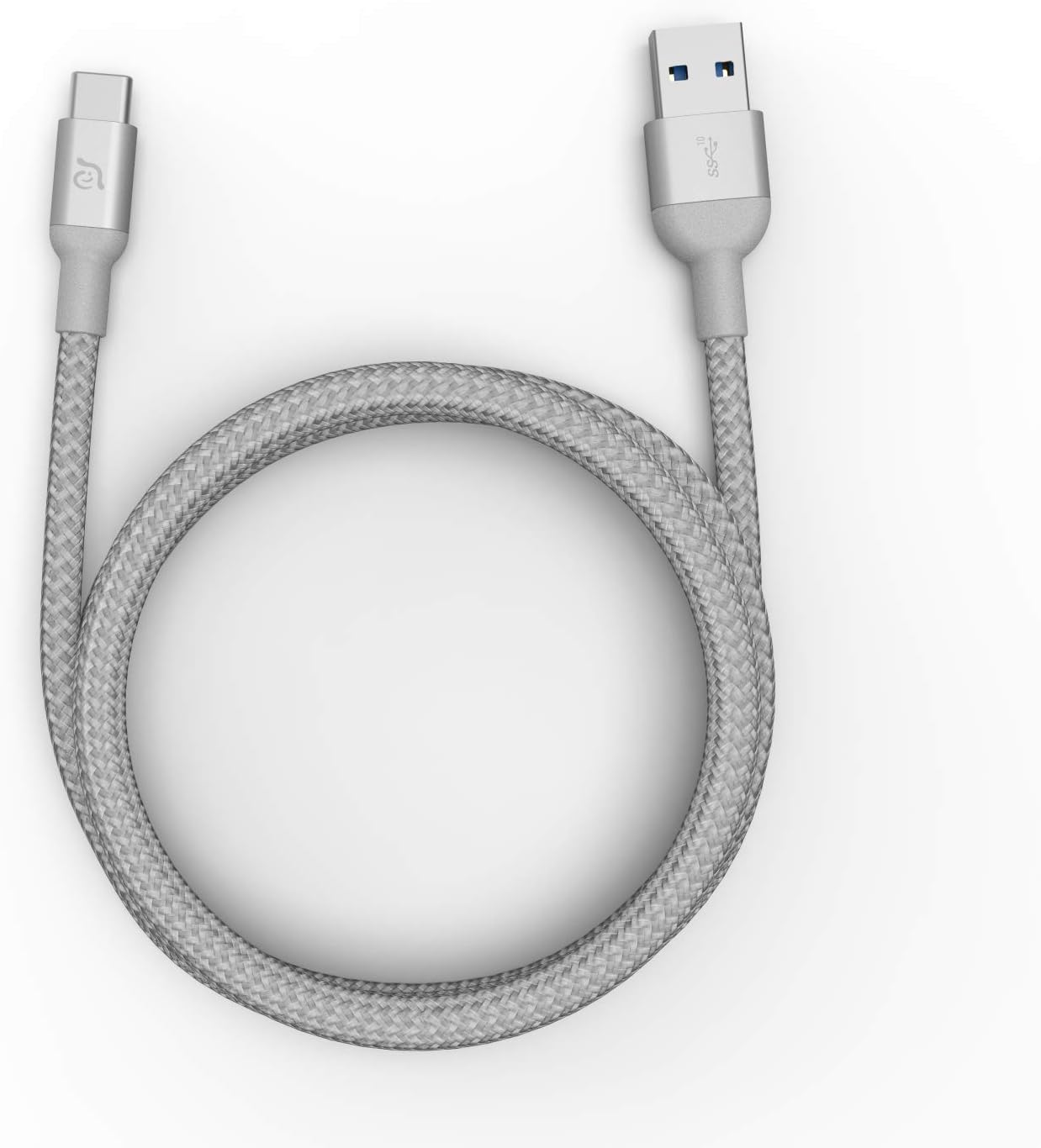 ADAM ELEMENTSCASA M100+ USB3.1 Gen 2 USB-C to USB-A Cable, Sync Data Speed up to 10Gbps (3.3ft, Silver)