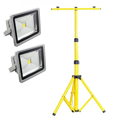 SAILUN 2 x 50W LED Fluter Strahler Licht Scheinwerfer Außenstrahler Wandstrahler Silber Aluminium IP65 Wasserdicht AC 85 - 26