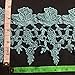 2 Yards, Rose Venise Lace Trim, Beautiful Rose with Mini Flowers, Turquoise, 5 Inch - AMORE FABRICS