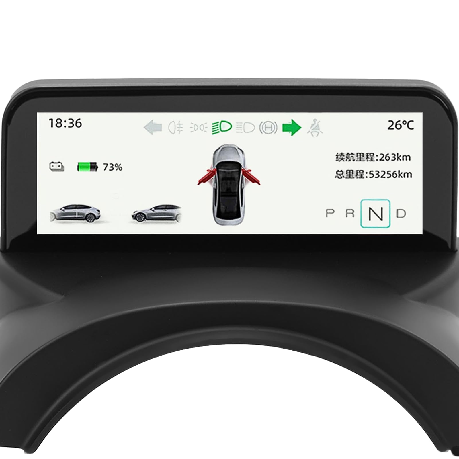 Tbest 4.6in Car HUD Screen, Head Up Ultra Mini Screen Display LCD Speedometer Screen Digital Dashboard Display Replacement For Y (Intel Atom)