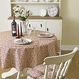 HlpiAMok Yasirona Licensed William Morris Mallow Wine 147 cm Round Cotton Floral Tablecloth