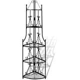 Relaxdays Scaffale Angolare Portafiori, Fioriera da Interno HLP: 106x31x31 cm, 4 Mensole Porta Piante, in Metallo, Nero | Leroy Merlin
