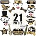 KatchOn, Graduation Photo Booth Props 2025 - Pack of 21 | 2025 Photo Props for Black and Gold Graduation Decorations 2025