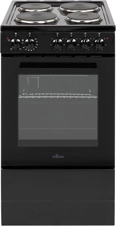 Willow WE50SSB 62L Freestanding Electric Cooker 50cm Wide Black