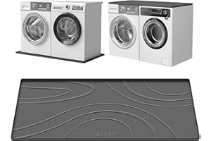 KVRG Washing Machine Drain Pan Silicone mat,Large 53.5" X 26.8" Non-Slip Waterproof Washer Drip Tray,Raised Edge Drip Mat for Under Dryer or Washer, Anti-Vibration,Floor Leak Protector for Laundry Room