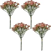 Dailuee Babys Breath Artificial Flowers 12Pcs, Fake Babies Breath Bouquets Gypsophila Real Touch Pink Faux Flowers for Wedding Floral Arrangement Home Decor
