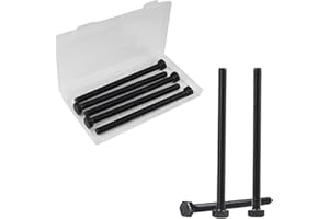 Yinpecly M8 Hex Bolts, M8-1.25 x 120mm Hex Head Bolts, Carbon Steel Grade 8.8, Black Oxide Finish, Full Thread,Metric Hexagon Head Bolts Right Hand External Hex Drive, 5 PCS