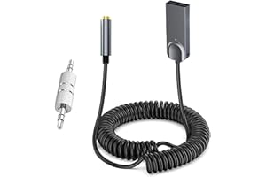 GLOBELEC GOLBELEC Bluetooth 5.3 to Aux Adapter,USB 3.5mm Female BT Receiver, Aux to Bluetooth Adapter,Receiver to Car,Speaker,for Hands-Free Call, Voice Navigation, Music