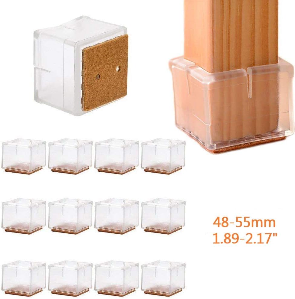 HOTSO Square Chair Leg Caps Floor Protectors Furniture Feet Pads Table