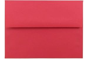 JAM PAPER A6 Colored Invitation Envelopes - 120.7 x 165.1 mm (4 3/4" x 6 1/2") - Red Recycled - 50/Pack