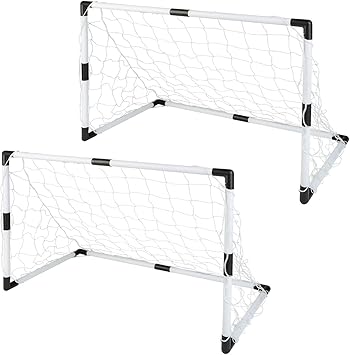 Idena 40465 2 Mini Fussballtore Aus Kunststoff Mit Netz Ball Und Ballpumpe Ab 6 Jahren Ca 90 X 60 X 50 Cm Schnelle Montage Ideal Fur Garten Park Strand Oder Halle Amazon De Spielzeug