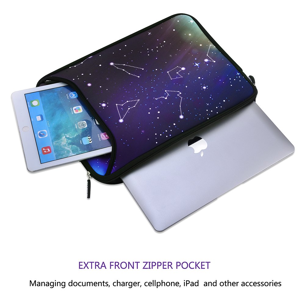 Sancyacc Laptop Sleeve, Water-Resistant Sleeve Bag Cover 13-13.3 Inch, Neoprene Laptop Bag Case, Full Protective Carrying Notebook Pocket for MacBook Air/Pro (Star)