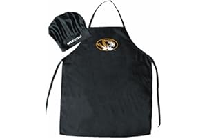 Pro Specialties Group NCAA Missouri Tigers Mens Chef Hat & Apron, Full Color Team Logo, one size