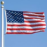 American Flag 6x10 FT Embroidered Stars, Sewn Stripes, Brass Grommets Polyester US Flag Long Lasting for Outdoor Use