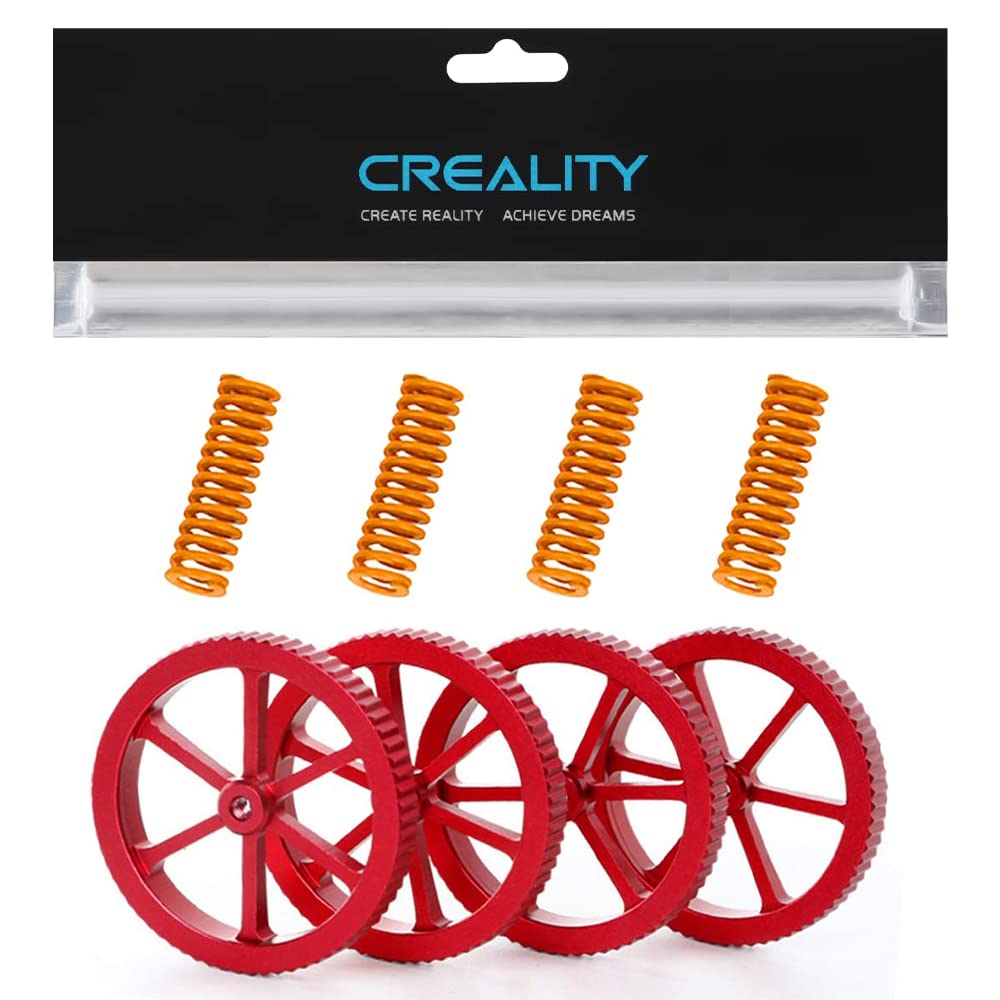Creality Official 4 PCS Aluminum Hand Twist Leveling Nut and 4 PCS 20mm Hot Bed Die Springs Upgraded Kit for Ender 3 / Ender 3 Pro/Ender 3 V2, Ender 5 / Ender 5 Plus/Ender 5 Pro, CR-10 3D Printer