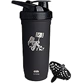 Smartshake DC COMICS Reforce Stainless Steel Protein Shaker Bottle 900 ml | 30 oz - Leakproof Screw-on Lid - BPA Free – Unisex - Non Insulated - Harley Quinn Logo