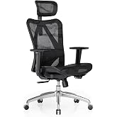 SIHOO M57 Ergonomic Office Chair, Mesh Back Desk Chair with 3D Armrests | Lumbar Support &amp; Adjustable Headrest, Comfortable Computer Chair, Office Chair Hold 330 LBS, Home Office - Black