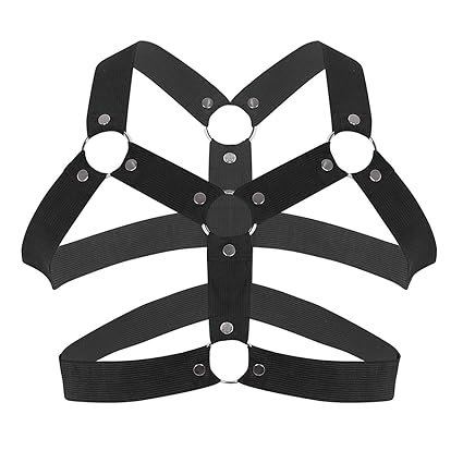 iEFiEL Herren Riemenbody Brust Harness aus Nylon Fetisch Geschirre Brustgeschir Einstellbar Körper Unterwäsche Cosplay Kostüm