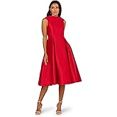 Adrianna Papell Womens Roll Neck Mikado Dress