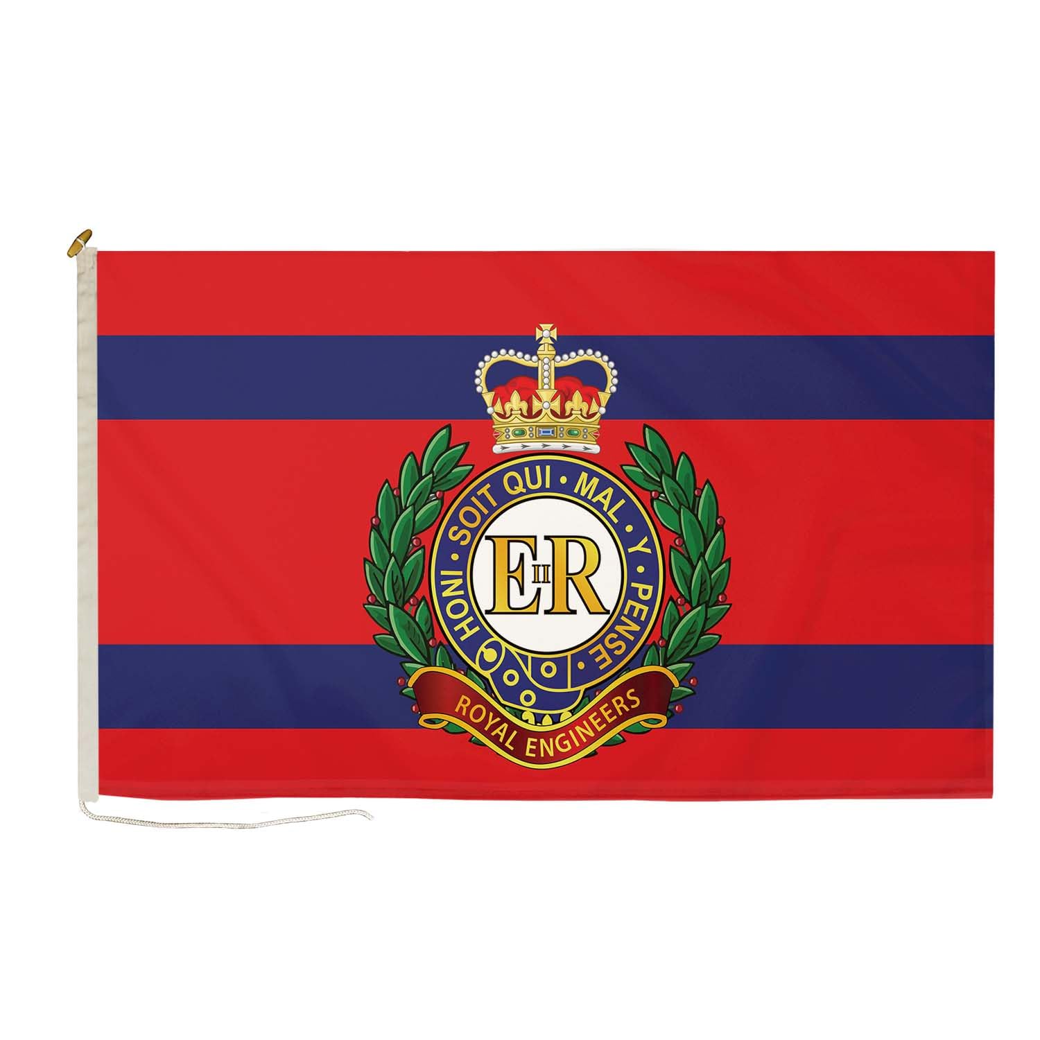 DuraFlag Royal Engineers Corps (RE) 3ft x 2ft Flag Premium Quality With Rope & Toggle Reinforced Stitching 90cm x 60cm British Army Corps Flag Heavy Duty Polyester Weatherproof Fade Resistant