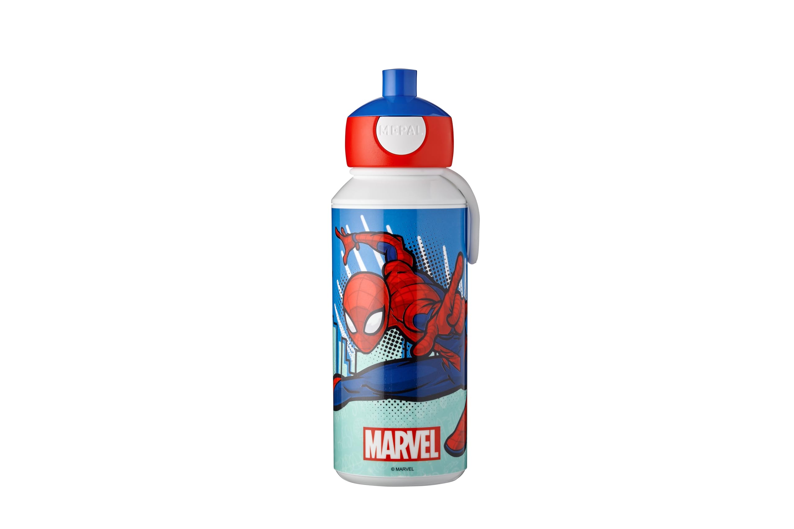 Mepal - Drinking Bottle Pop-Up Campus - Drinking Bottle - Leak Proof Drink Bottle For School - BPA-Free & Dishwasher Safe - 400 ml - Spiderman