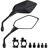 XMTIKO Universal Motorcycle Mirrors Hawk-eye Side Mirrors with 8/10MM Screw and 7/8" Handlebar Mount Clamp Compatible with Dirt Bike, Scooter, ATV, Moped