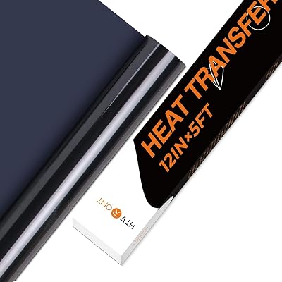 HTVRONT Black Iron On Vinyl 12 x 5 ft HTV for T Shirts Easy Cut & Weed