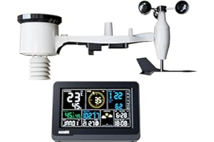 Ecowitt WS3900 Wi-Fi Weather Station Kit Indoor Outdoor, Includes Indoor 7.5'' LCD Large Display Console and WS69 Outdoor Sen