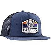 Lazy J Ranch Navy Bull Wagon Classic Rope Trucker Hat - Adjustable Unisex Country Hats, Vintage Trucker Hat, Rope Hat