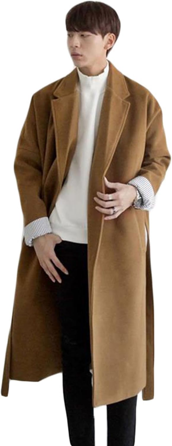 Amazon Gergeousメンズ ファッション ロングコート 冬 春 秋 ゆったり カジュアル ロングアウター ストリート オシャレ チェスター コート トレンチコート ボタンなし コート ジャケット 通販
