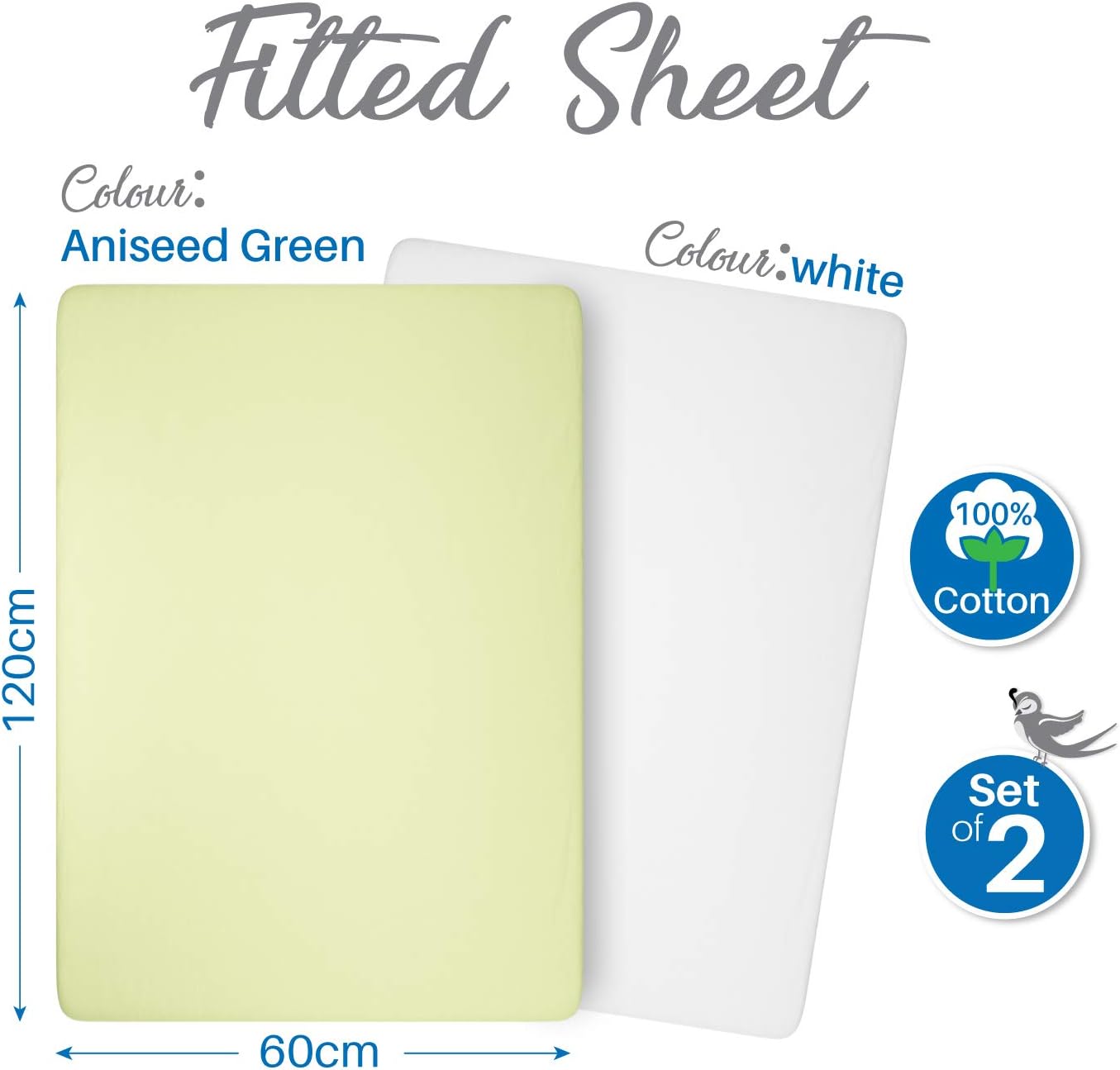 Cuisine Maison Draps Housses Pour Des Matelas 60x1 Cm Blanc Et Beige Oeko Tex Pour Lit Bebe Bonnet 15 Cm Certifie Sans Produits Chimiques Draps Housses Avec Elastique Set De 2