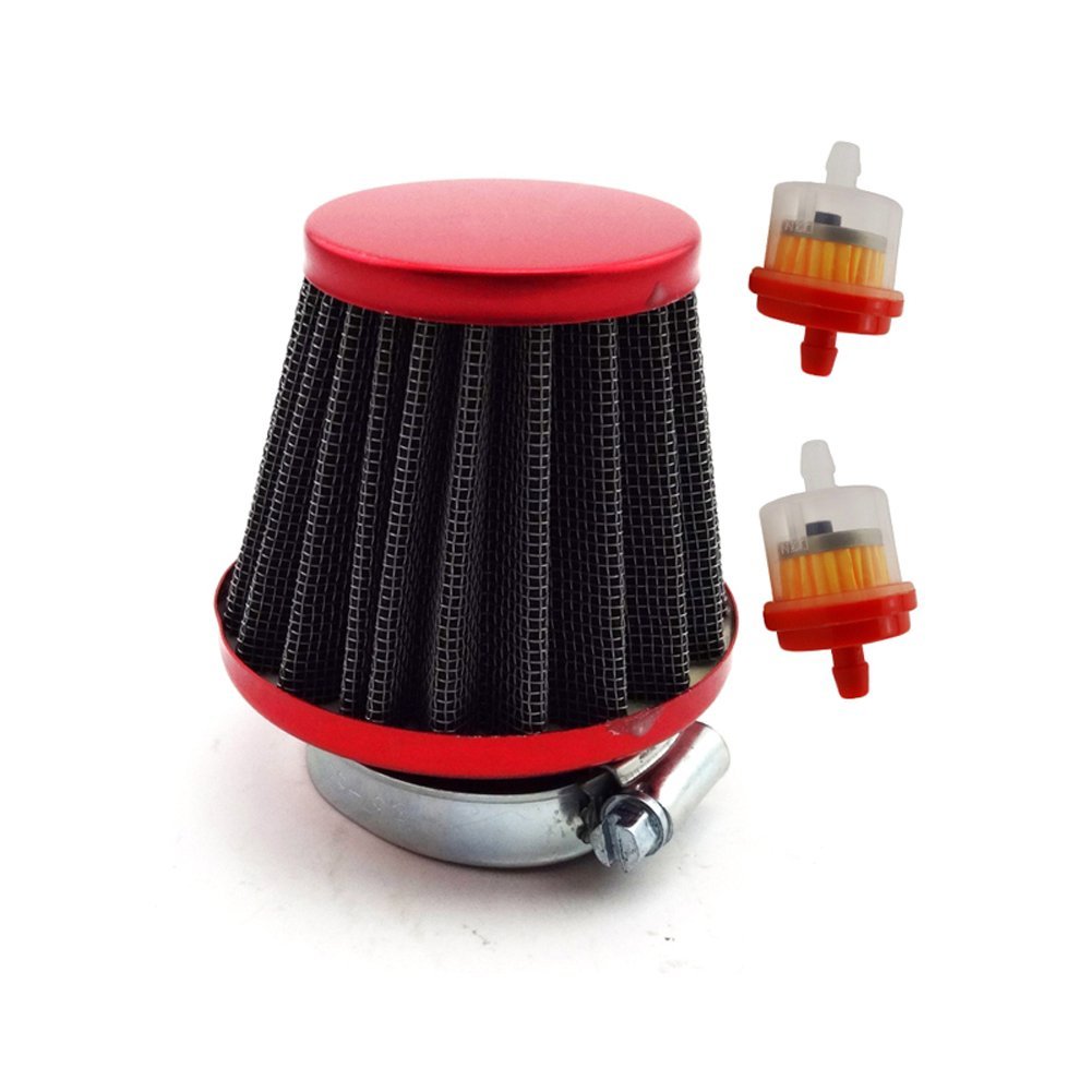 TCMotor Red Motorcycle 38mm Air Filter Fuel Cleaner For 50cc 90cc