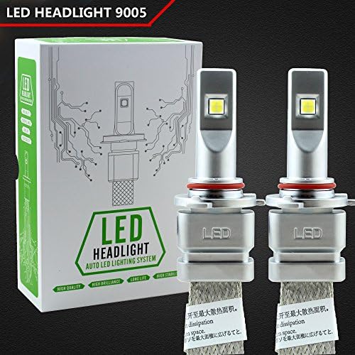 Led Car Headlight Bulbs, Fanless Auto Light Lamp, 80W 10000LM, Cool White 6000K, 9005 HB3, Cree XHP50, Copper Strips for Heat Dissipation, EMC Function, Water-proof IP68, Base 360° adjustable