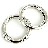 20 Pack Key Ring Clip, Spring O Rings Round Carabiner Clip, Metal Keychain Rings for Keys, Bags, Buckle, Purses
