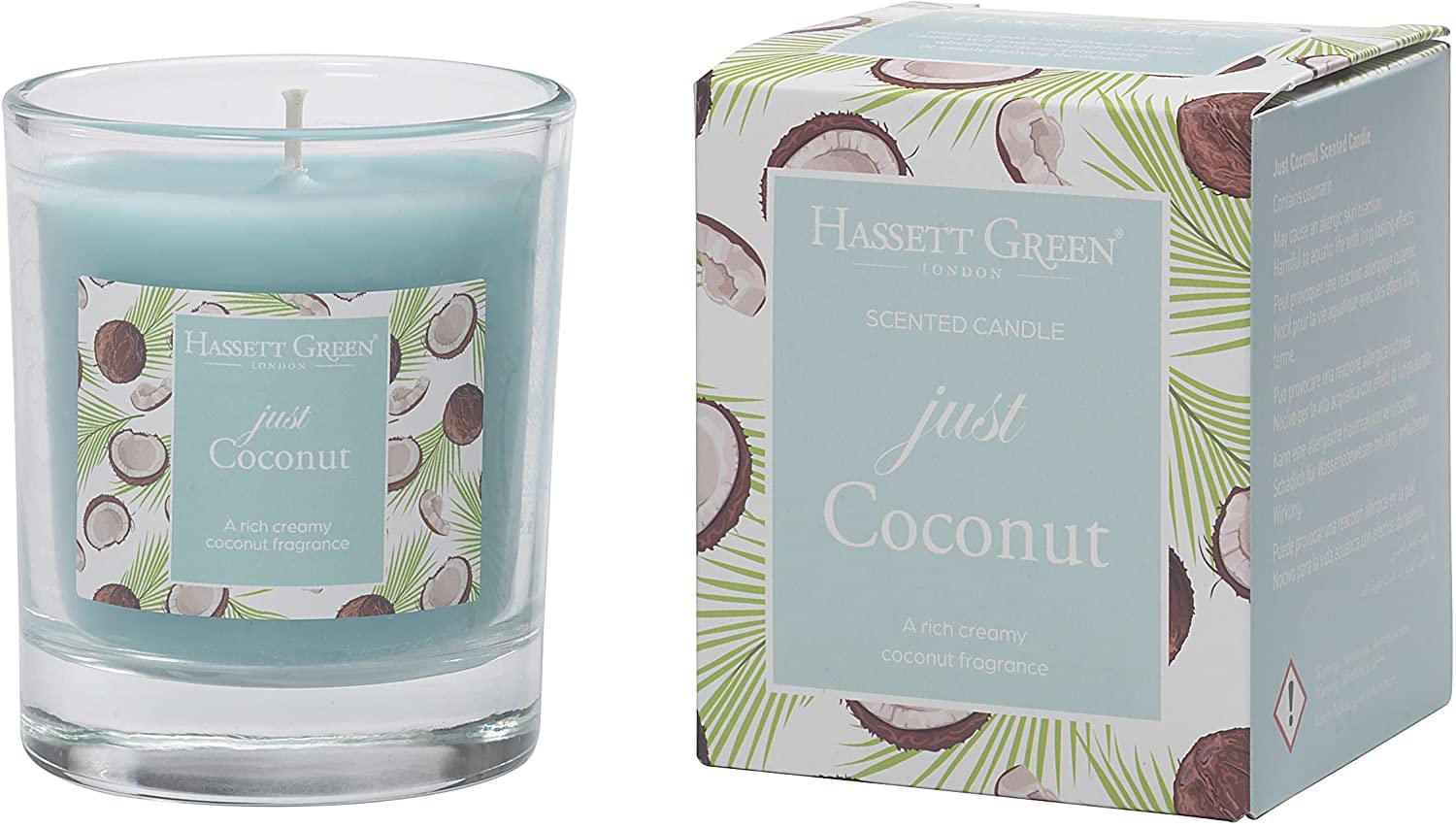 Hassett Green London - Just Coconut Scented Candle in a Glass Tumbler, 150g Boxed