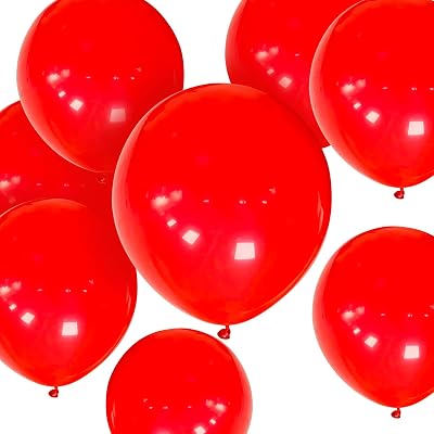HYKJNBW 12 Inch Red Balloons 50 Pack Thick Latex Party Decorations