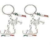 ZENRUIMING 2pcs Italy Venice keychain, Venice travel souvenir keychain pendant, bag car key chain pendant