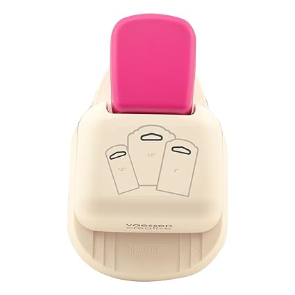 Vaessen Creative 3-in-1 Etikettenstanzer zum Erstellen von Labels, Etiketten und Geschenkanhängern mit Breiter Lochung, Motiv