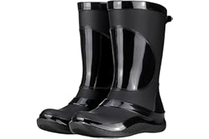 Ladies Fashionable and Casual Mid Tube Waterproof and Work Rubber Shoes