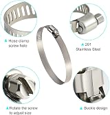 TUPARKA 8Pcs Metal Hose Clips 91-114mm Stainless Steel Ducting Clamps Pipe view 4