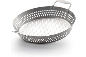 NAPOLEON Perforated Stainless Steel BBQ Grilling Wok, BBQ Grill Accessory, Premium Stainless Steel, Perforated Design Allows BBQ Flavor, Prevents Food From Falling Through Grill, Dishwasher Safe