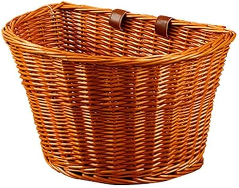 wicker bicycle basket leather straps